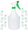 Relaxdays Set de 12 pulverizadores 1 Litro, Boquilla Ajustable, Bote de Spray con Escala, de Plástico, Blanco y Verde