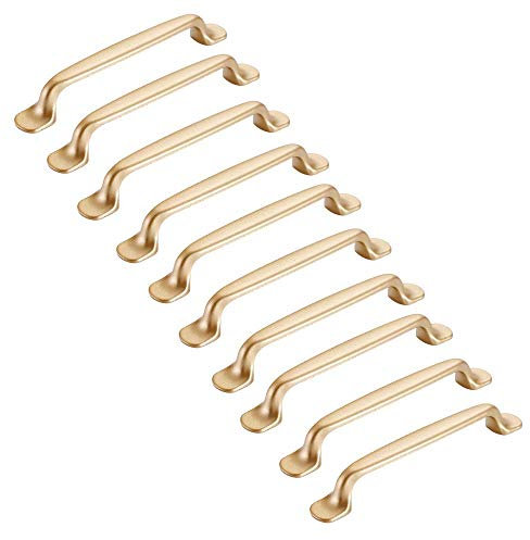 MARGUERASW Schrankgriffe, goldfarben, 128 mm, Möbelgriff, Küche, Gold, Möbelgriff, Küche, Schrank, Tür, 10 Stück