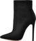 Only maker Damen Spitz Stiefeletten Stiletto Ankle Boots Pointed Toe Veloursoptik Schwarz 46 EU