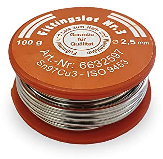 Lötzinn, Weichlot 100g oder 250 g für Löt-Fitting Kupfer Lot S-Sn97cu3 (3 mm 100g)