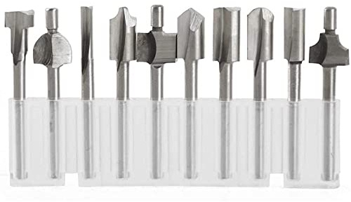 Mesee Lot de 10 fraises à défoncer HSS à tige de 3 mm en carbure de tungstène pour outils rotatifs pour le travail du bois, rainurage, sculpture, fraisage