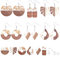 SUNNYCLUE 6 Paar Harz Holz Baumeln Tropfen Ohrringe Basteln Starter Kit Runde Rechteck Blatt Schmuck Anhänger Basteln Zubehör Für Frauen Mädchen Anfänger Platin Farbe