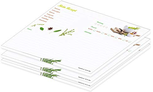 PRICARO Rezeptblock-quer Gewürze, A4, 25 Blatt, 3 Stück