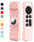 Remote Case for Apple Siri Remote 2021/2022 (2nd/3rd Gen), Anti-Lost Anti-Slip Durable Silicon Shockproof Rubber Cover for Apple 4K HD TV Siri Remote (2nd/3rd Generation) AirTag Applicable (Pink)