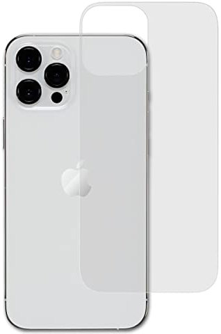 atFoliX Panzerfolie kompatibel mit Apple iPhone 12 Pro Max Backcover Schutzfolie, entspiegelnde und stoßdämpfende FX Folie (3X)