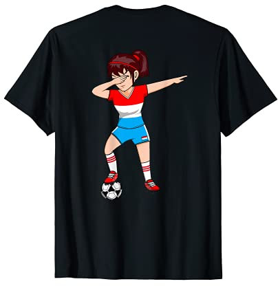 Dabbing Mädchen Luxemburg Fußball Mannschaft Fan Kunst Sport T-Shirt