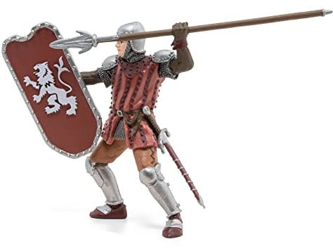 Papo - Figur Ritter mit Speer, Verteidiger des mittelalterlichen Königreichs, Kinderspielzeug ab 3 Jahren - Handgemalte Geschichten von Ritterlichkeit und Tapferkeit.