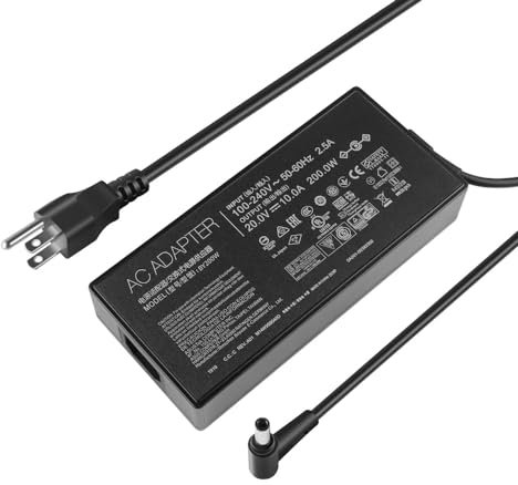 Adaptador de cargador de CA de 200 W ADP-200JB D ADP-200JB DA compatible con Asus TUF Gaming A15 F15 F17 ROG Zephyrus G15 GA503QM GA503QR GA503QS TUF Dash F15 FX517ZR FX517ZM cable adaptador de fuente