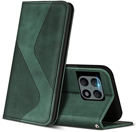 ZONNAVI Hülle für OnePlus 10 Pro 5G, PU Leder Handyhülle mit Kartenfächer und Standfunktion, Lederhülle Flip Wallet Case Schutzhülle für OnePlus 10 Pro 5G (Grün)