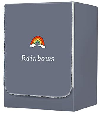 FANSU Washing Machine Cover Waterproof Dustproof Grey Front Load Washer Dryer Machine Cover Protector Sunscreen Washer Protection Tumble Dryer Cover (M-capacity 8-10kg,Rainbow)