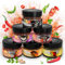Chili Geschenkset - Chilli Gewürze Set bis 700.000 Scoville - Chilli Geschenkset für Scharfschmecker - 6 verschiedene Chili Gewürz - von Hand abgefüllt - die Alternative zu carolina reaper (Chili Box)