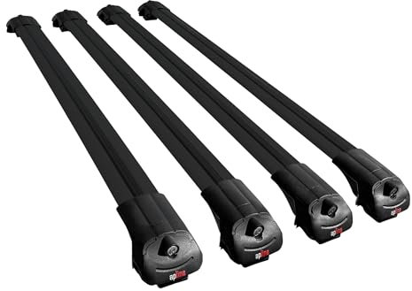 Kompatibel mit Opel Vivaro 2001-2014 Relingträger ACE-1 Dachträger 4 Bars Gepackträger SCHWARZ