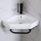 Wc Avec Lave Main Intégré Évier De Salle De Bain Vitreous China, Évier En Récipient Mural Porcelaine Corner Cramique Petit Traming Bassin Triangle Céramique Avec Débordement ( Color : B 30*30CM/12*12I
