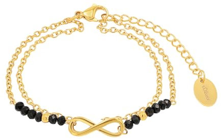 s.Oliver Armband Edelstahl Damen Armschmuck, mit Glas, 16+4 cm, Silber, Infinity, Kommt in Schmuck Geschenk Box,