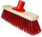 12 Wooden Broom Head with Stiff Hard Red Bristle Brush – Garden Broom Outdoor for Yard Brush Sweeping - Wood Brush Head with Fitted Broom Handle Bracket