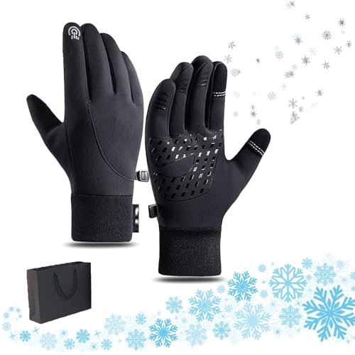 ARCTICZ - Premium Thermo Gloves,Touchscreen Gloves for Men,Non-Slip and Waterproof Warm and Wear Hard,Glove Liners (Black, XL)