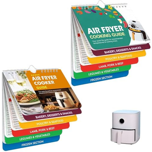 2 Pcs Air Fryer Cookbook Air Fryer Cheat Sheet Magnets Cooking Guide Booklet Air Fryer Cookbook Magnetic Cheat Sheet Air Fryer Recipe Book Air Fryer Cookbook Cook Times Chart Books