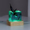 Tuzsocr 3D-Epoxidharz-Lampe, LED-Wal-Nachtlicht, Seetaucher und Hai-Würfel-Lampe, realistische Ozean-Tier-Skulptur, Walmodell mit Holzsockel, 70 mm, einzigartiges Geschenk für Ozeanliebhaber (Stil 3 +