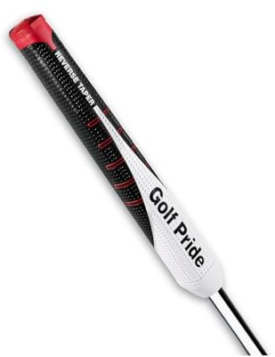 *NEW* Golf Pride 2024 Reverse Taper Flat Large Jumbo Putter Grip - Stroke Enhancement Collection, Unisex, Soft & Tacky Feel with Dimple Traction Technology, 64g, 0.580 Round - Sleek Black/White/Red