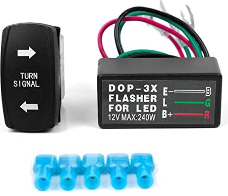 RIKEL 12V Universal 3-Draht Flash Controller W/Blinkerschalter LED Licht Blinker Blinkrelais f¨¹r Boot Auto ATV UTV