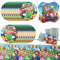 61 piezas de suministros para fiestas de cumpleaños infantiles. El juego incluye mantel, platos de cena, vasos de papel, servilletas (20 personas)