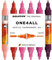 Molotow One4All Acrylic Twin Marker Pink Set (1,5 und 4,0 mm Strichstärke, hochdeckend und permanent, schnell trocknend, nachfüllbar, für fast alle Untergründe) 6 Stück sortiert