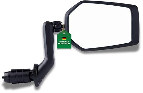 CONTEC Fahrrad-Rückspiegel E-View EVO, links und rechts, kurzer Spiegelarm 85mm, für Lenkerinnenklemmung 16 mm, Sicherheitsglas, schwarz, 1 Stück