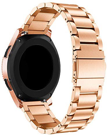 Triblanc Bracelet de montre en métal en acier inoxydable à libération rapide 18 mm, 20 mm, 22 mm, convient pour homme et femme, Or rose, 18 mm