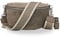BRISE Bauchtasche Damen Echtes Wildleder SAHEL Handgemachte Umhängetasche Crossbody Bag Hüfttasche mit Ledergurt + Optionalen Breiten Gemusterten Riemen Gürteltasche Made in Italy (Dunkeltaupe 3)
