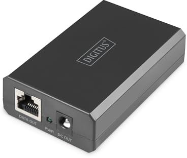 DIGITUS PoE++-Splitter - Gigabit - IEEE802.3at/bt - 51W Ausgangsleistung - 10/100/1000 Mbit/s - wählbare Ausgangsspannung 12V/24V - Schwarz