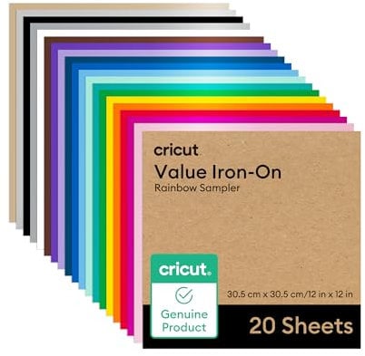 Cricut Transferfolie | 20er Paket | 30.5cm x 30.5cm (12 x 12) | Thermotransfervinyl-Blätter | Für alle Cricut Schneidemaschinen geeignet