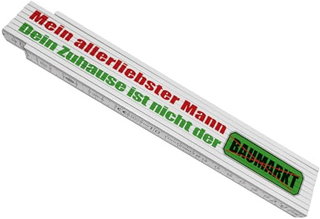 Handwerker Meterstab aus Holz mit Spruch Dein Zuhause ist nicht der Baumarkt Mein allerliebster Mann für Hobbyhandwerker Heimwerker originell geistreich