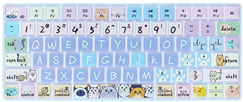 WSLUCKO Schutzhülle für Apple Magic Keyboard & Magic Keyboard 2 (MLA22LL/A A1644, US-Version), Silikon-Schutzhülle mit großem Buchstaben-Design, niedliche Katze