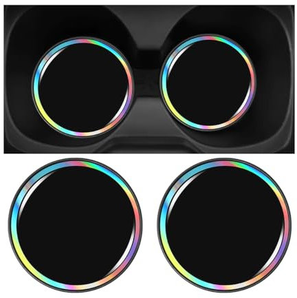 CGEAMDY Auto Getränkehalter Untersetzer Anti-Rutsch, Universal Auto Tassenhalter Untersetzer Tassenhalter Einsatz, Auto Tasse Untersetzer Zubehör Für Autos SUV, Auto-Laser-Untersetzer(Kein Etikett)