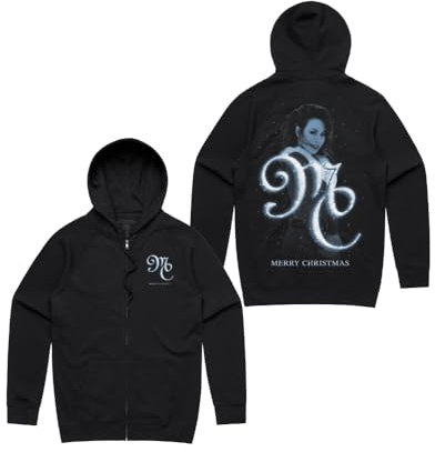 Mariah Carey Offizieller Christmas Time Tour Merch Kapuzenpullover mit Reißverschluss, Schwarz, L
