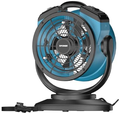 XPower Misting Fan Outdoor Cooling Oscillating Heavy Duty Powerful High Velocity Ideal for Camping, Patios Picnics & More (FM-68)