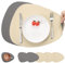 Myir JUN Set de Table en Cuir et Dessous de Verre, Set de Table Antidérapant Double Face Set de TableLavable Imperméables Set Table et Dessous de Verre Set De Table Plastique (Gris Froment, Lot de 6)