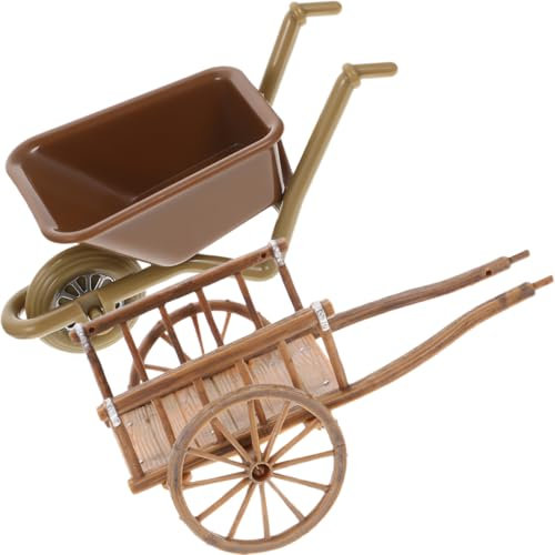 ifundom 2 Pièces Chariot de Simulation Mini-Jouets Mini Chariot Mini-Caddie Wagon cotillons Décoration de Jardin Miniature transpalette Manuel Chariot de Jardin Miniature Mini Panier Abdos