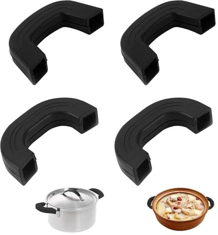 4 Stück Silikon Topfgriffe,Topfgriff Hitzeschutz, Silikongriffe Für Töpfe,Küche Schutz Kochen Finger, für Bratpfannen Ofenschalen Woks Pfannen, Hitzebeständige Küchenhelfer für töpfe und pfannen