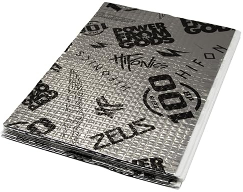 Hifonics ZEUS 100dB - AluButyl Dämm-Matten, selbstklebend 1,6mm Stärke | Paket mit 8 Platten a 250 x 370 mm (0,74qm)