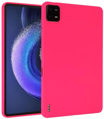 Custodia per tablet compatibile con Xiaomi Mi Pad 6/6 Pro 2023 da 11,2 pollici, in morbido TPU, sottile, antiurto, leggera, smart cover ZY (rosa rosso)