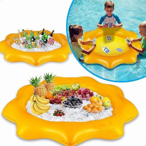Buffet flottant gonflable, table de jeu de piscine avec bac à glace pour jacuzzi, plage, pique-nique, fête d'été