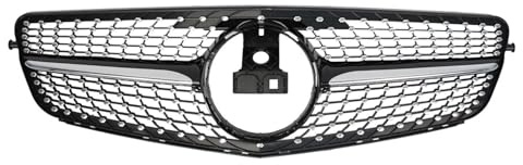 JKELPV Front- & Kühlergrille Passend für 2007–14 Mercedes C-Klasse W204 AMG Front-Kühlergrill Diamant Glanz Schwarz Kühlergrills