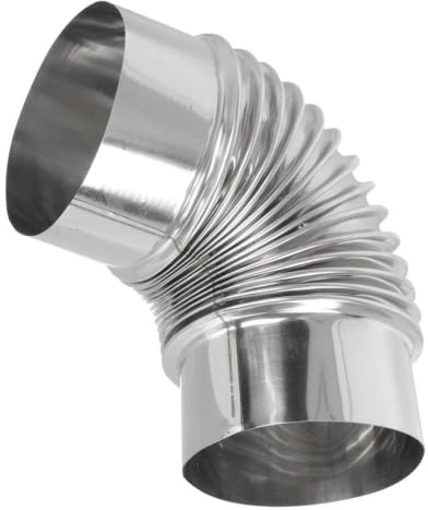 BESPORTBLE Tuyau D'ÉChappement Coudé En Acier Inoxydable 110 Mm Pour PoêLe À Bois Conduit De CheminéE Flexible Et RéSistant Pour Ventilation Et ÉVacuation De FuméE Domestique