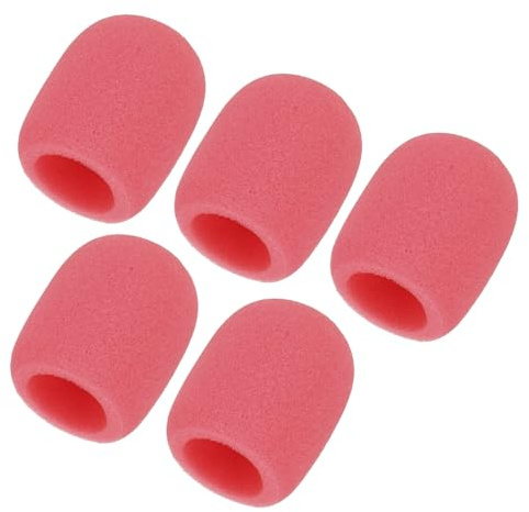 YELARXI Foam Microphone Windscreen, Mic Cover, 5Pcs 3 & Pink | Handheld Microphone Windscreen Cover Filter,Fitting for,KTV Broadcasting,Recording Studio,Dance Radio