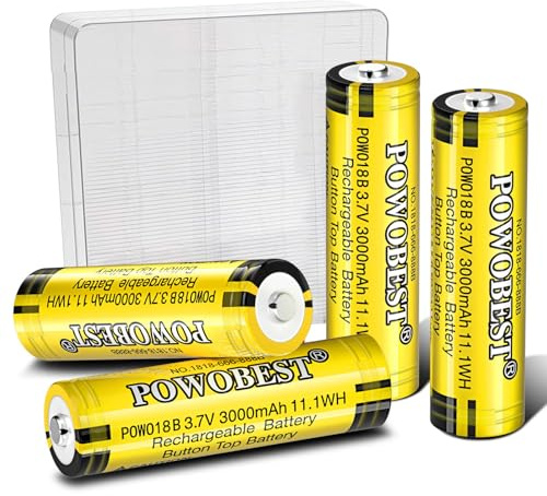 Batteria ricaricabile NiMH da 3,7 V 3000 mAh, batteria a bottone POWO18B con scatola di protezione della batteria,adatta per fotocamera,piccola ventola,numero di brevetto del prodotto:015037694-0002