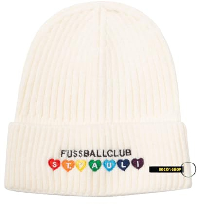 FC St. Pauli Mütze Jacquard – Offizieller Fanartikel – braune Beanie mit ST. Pauli Schriftzug – Dicker Strick aus 100% Polyacryl