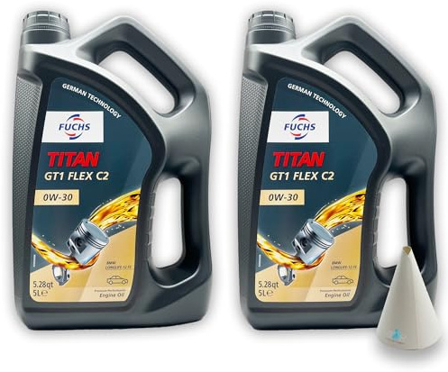 Fuchs Titan GT1 Flex C2 0W-30 | 10 L | kompatibel mit BMW LONGLIFE-12 FE | MB 227.61 | MB 229.61 | Motorenöl | Motoröl | Ölwechsel | Öl | SAE 0W30 |