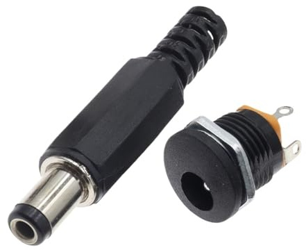 5PCS DC 5.5x2.1mm 3.5x1.3mm 2.1 2.5 Connectors DC Power Male Female Jack Socket Nut Panel Mount DC Power Adapter(Type J 5Pair)