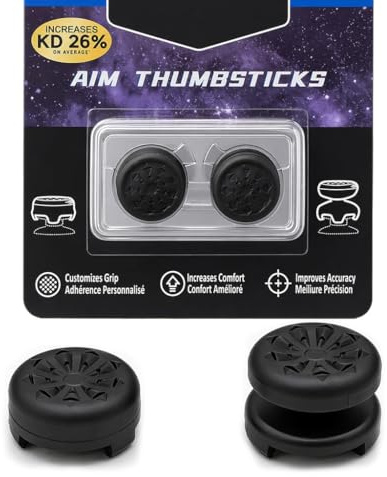 Thumb Grips for PS4 PS5 Controller,Performance Silicone Thumbsticks | 1 High-Rise and 1 Mid-Rise,Joystick Grip Thumb Stick Caps for Playstation 4 Playstation 5,Increase Comfort and Accuracy